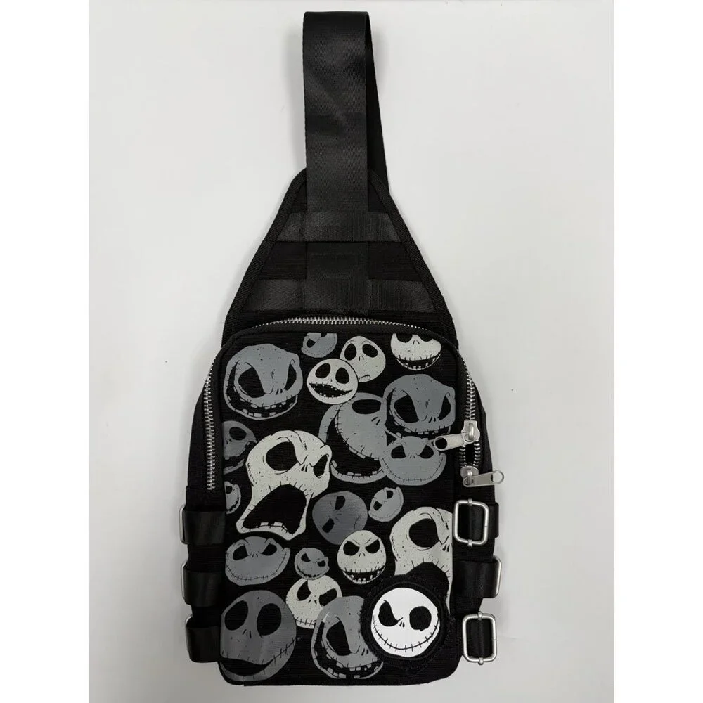 Disney Parks Nightmare Before Christmas Jack Black Canvas Sling Bag Backpack